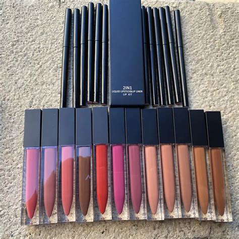 Custom Nude Lip Gloss Vendor Private Label Liquid Lipstick Lipliner Set Waterproof Matte Makeup