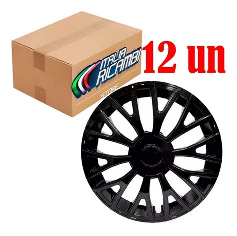 Kit 12 Calotas Elitte Lc322 Calota Triton Black Aro 14