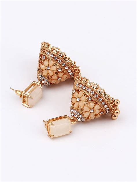 Nude Gold Jhumka Ethnic Earrings Got2Get