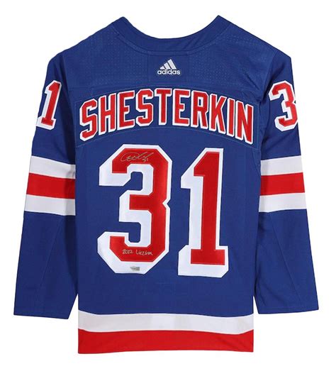 Igor Shesterkin Signed Rangers Jersey Inscribed 2022 Vezina Fanatics