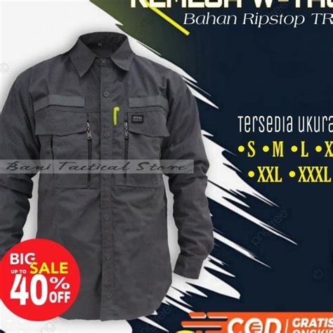 Jual Stok Baru Best Seller Kemeja Pria Tactical W Tac Lengan Panjang