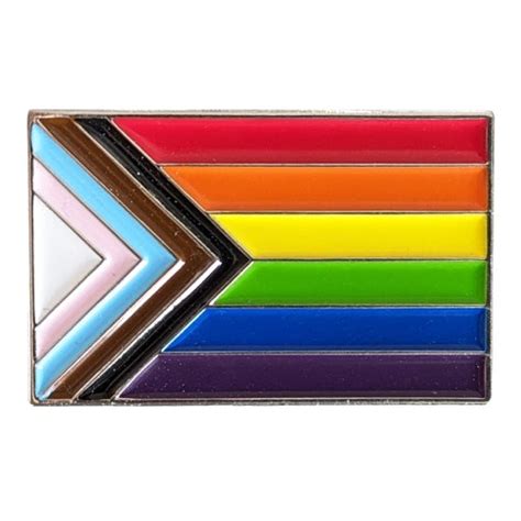 Progress Pride Flag Pin Badge Inclusive Lgbtq Etsy Uk