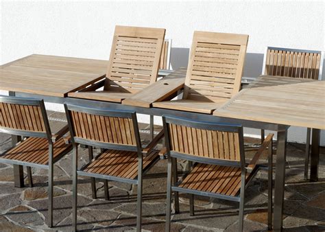 Gartengarnitur Edelstahl Teak Set Ausziehtisch X Cm Teak