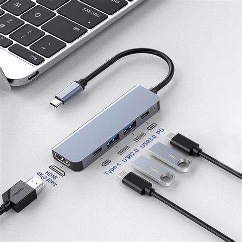 Concentrador De Red Usb Tipo C En A Hdmi Adaptador K Hz Pd W