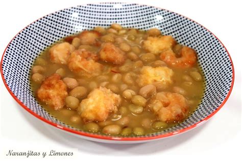 Pochas Con Congrio Y Langostinos Naranjitas Y Limones