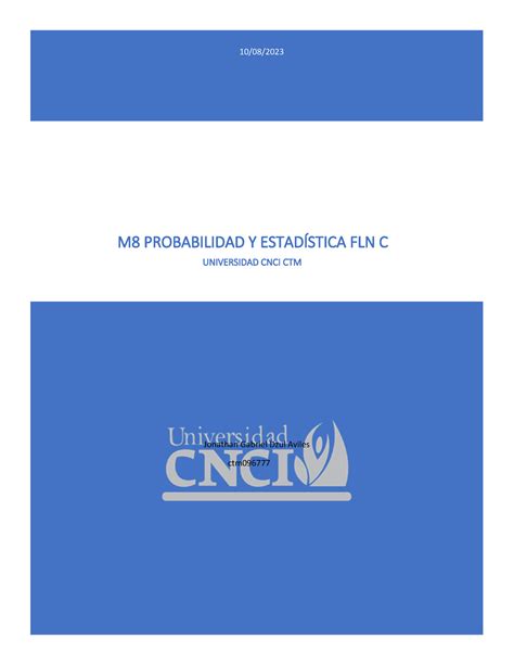 Actividad M Probabilidad Y Estad Stica Fln C Jonathan Gabriel