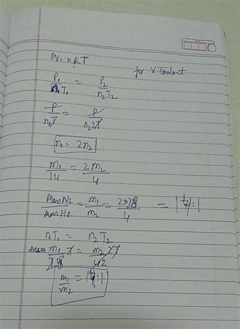 A Closed Vessel A Having Volume V Contains N Pressure P And