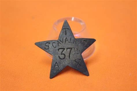 Excavated Texas Civil War 37th Cavalry Silv Er Star Hat Pin