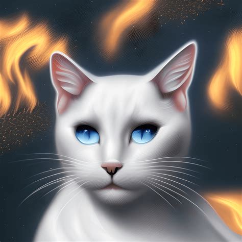 3d White Cats Elegant Portrait · Creative Fabrica