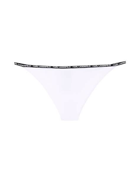 Karl Lagerfeld Logo Waist Slip On Bikini Briefs White FARFETCH