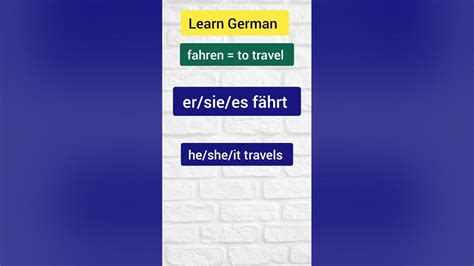 Fahren Verb Conjugation Fahren German Verbs Conjugation Ytshorts