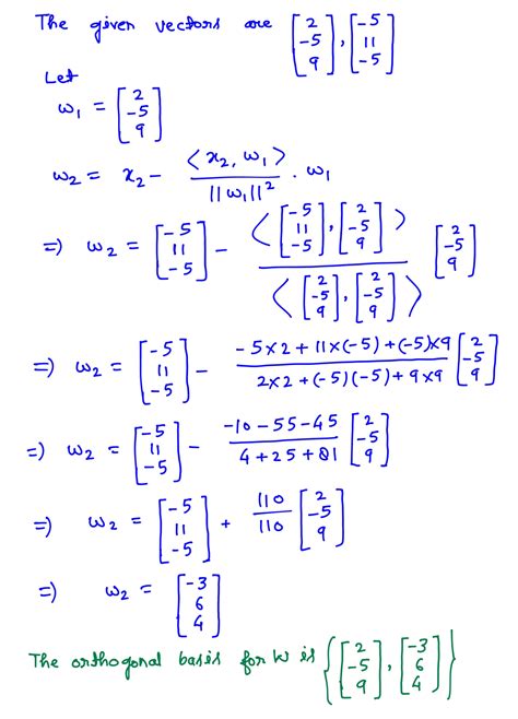 Solved The Set Is A Basis For A Subspace W Use The Gram Schmidt Process Course Hero