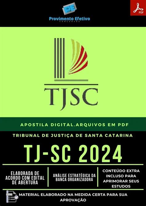 Provimento Efetivo Concursos Apostila TJ SC Engenheiro Civil 2024