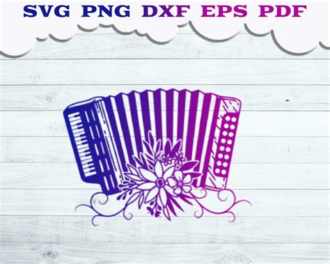 Accordion Svg Floral Accordion Svg Accordion With Flower Etsy Australia