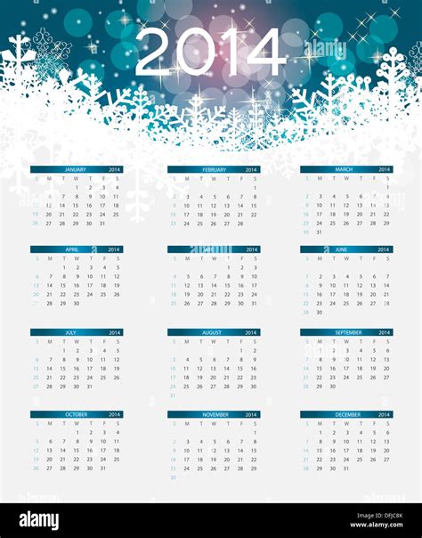 2014 New Year Calendar Vector Illustration Stock Photo Alamy