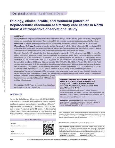 Pdf Etiology Clinical Profile And Treatment Pattern Of