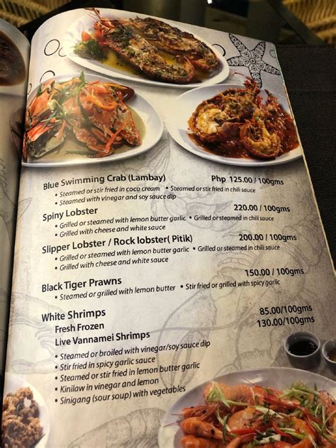 Menu At Fishes Seafood And Wine Il Corso Restaurant Cebu City