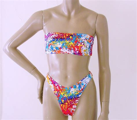 Er Jahre Er Jahre Hohe Bein Brasilianischen Bikini Bottom Etsy De
