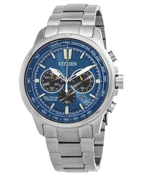 Citizen Super Titanium Chronograph Blue Dial Eco Drive CA4570 88L 100M