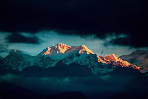 Kanchenjunga Hills Sunlight on its Peak - PixaHive