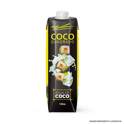 Água de Coco Coco Quadrado 1 Litro Tradicional Caixa 12 un