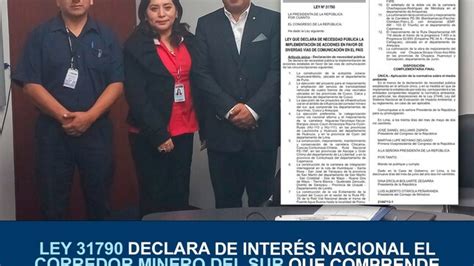 Ley 31790 declara de interés nacional el Corredor Minero del Sur que