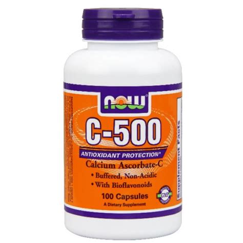 Now Foods Vitamin C 500 Calcium Ascorbate C 100 Caps E Vitamina Gr