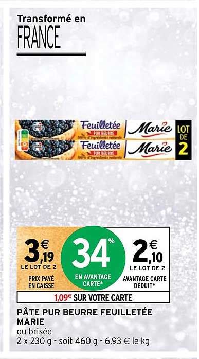 Promo Pâte Pur Beurre Feuilletée Marie chez Intermarché iCatalogue fr