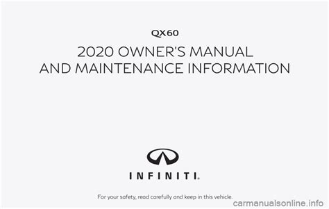 Infiniti Qx60 2020 Owner S Manual 538 Pages