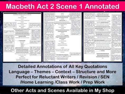 Macbeth Act 2 Scene 1 Annotated Teaching Resources