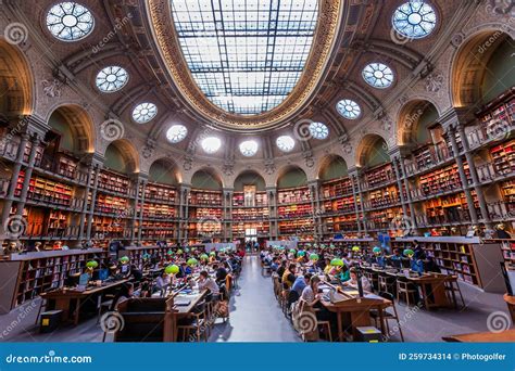 Oval Reading Room, National Library, Paris, France Editorial Stock ...