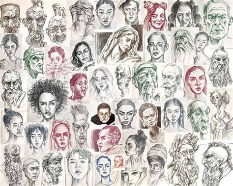 Drawing 100 Heads Challenge