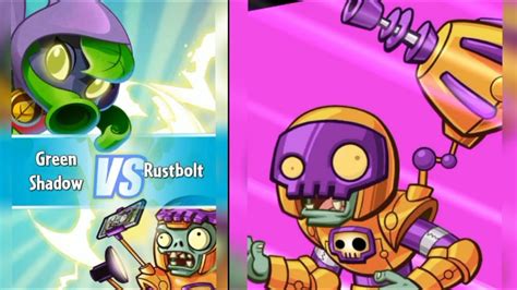 Plants Vs Zombies Heroes Green Shadow Vs Rustbolt Youtube