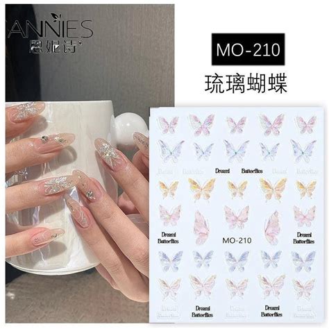 Tomoni Nail Art Shell Light Butterfly Nail Sticker Phong C Ch Nh T B N