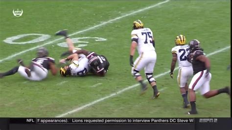 2018 Outback Bowl Usc Vs Michigan Tj Brunson Sack 1 Youtube