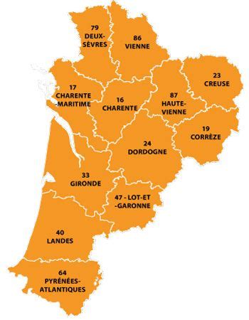 The Departments In Aquitaine Limousin Poitou Charente Aquitaine