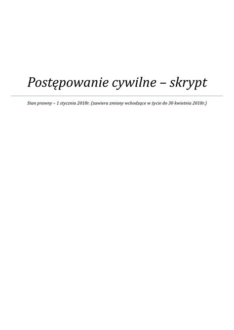 Kpc Skrypt Post Powanie Cywilne Skrypt Stan Prawny Stycznia