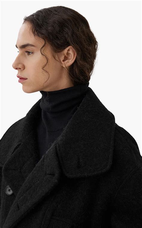 Lemaire Bathrobe Coat Soft Alpaca Wool Black Cultizm