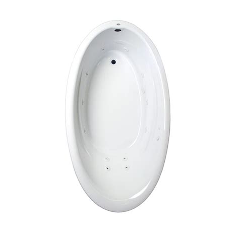 Laurel Mountain Bena 38 In W X 69 In L White Acrylic Oval Reversible