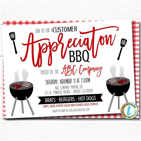 Customer Appreciation Bbq Party Invitation Template Bbq Party