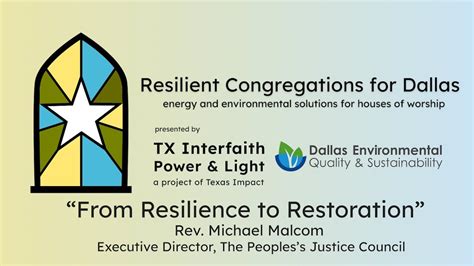 Rev Michael Malcom Speaks At Interfaith Power And Light Tx Resilient