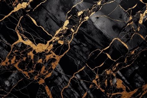 Abstract Modern Black Gold Liquid Marble