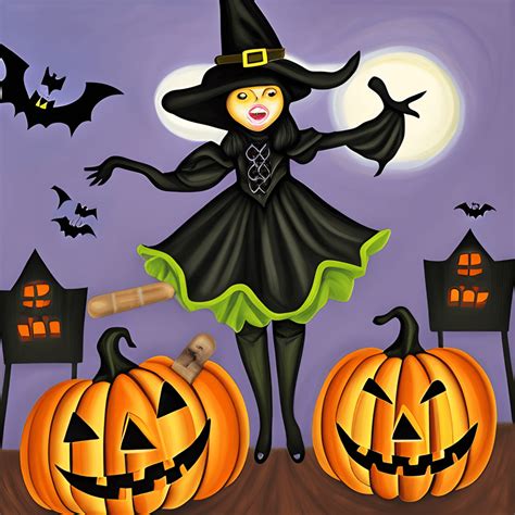 Witch Halloween Painting · Creative Fabrica