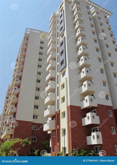 Residential Apartment Building in India Stock Image - Image of market