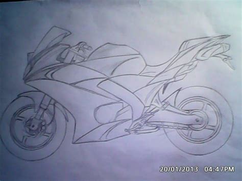 Sketsa Motor Ninja Gambar Motor Drag Ninja R Dengan Gambar Sketsa