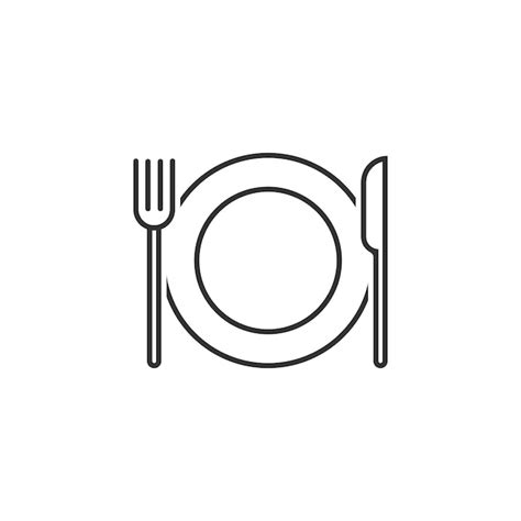 Icono Lineal De La Hora Del Almuerzo Pausa Para La Cena Ilustraci N De