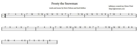 Frosty the Snowman - 3-string Open G GDG - Tablature for Cigar Box Guitars