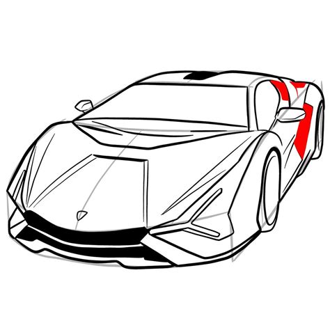 How to draw Lamborghini Sián - Sketchok easy drawing guides