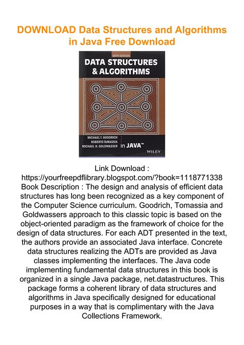 DOWNLOAD Data Structures and Algorithms in Java Free Download by ...