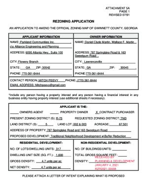 Fillable Online Rezoning Application An Application To Amend The